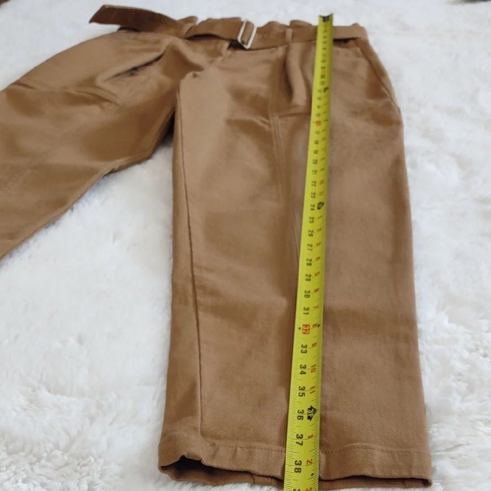 BANANA REPUBLIC Tan High-rise Tapered with Belt, Size 8. - Picture 12 of 17